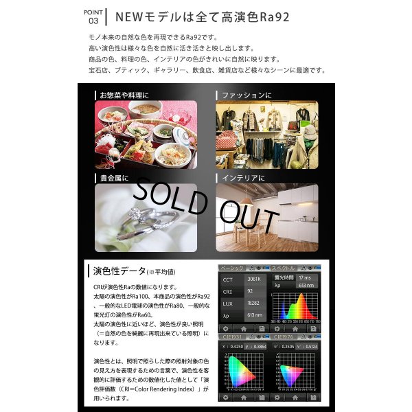 画像8: ダクトレール用スポットライトショート器具セット LED電球 E11 高演色Ra92 非調光 フリッカーフリー 中角24° Blackモデル 電球色3000K 540lm 7W(ダイクロハロゲン60W相当) JDRφ50タイプ + LCX100E112BKショートセット 2年保証