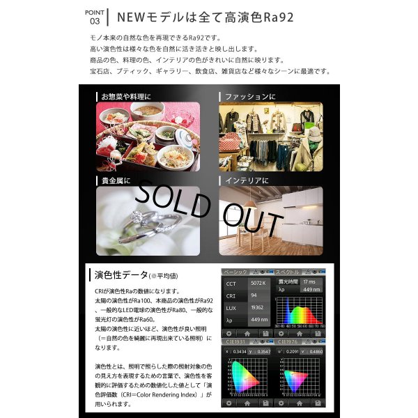 画像8: ダクトレール用スポットライト器具セット LED電球 E11 高演色Ra92 非調光 フリッカーフリー 中角24° Blackモデル 昼白色5000K 570lm 7W(ダイクロハロゲン60W相当) JDRφ50タイプ + AR-RB-Bセット 2年保証