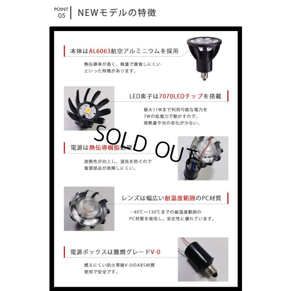 画像10: ダクトレール用スポットライトショート器具セット LED電球 E11 高演色Ra92 調光器対応 フリッカーフリー 中角24° Blackモデル 電球色2700K 520lm 7W(ダイクロハロゲン60W相当) JDRφ50タイプ + LCX100E112BKショートセット 2年保証