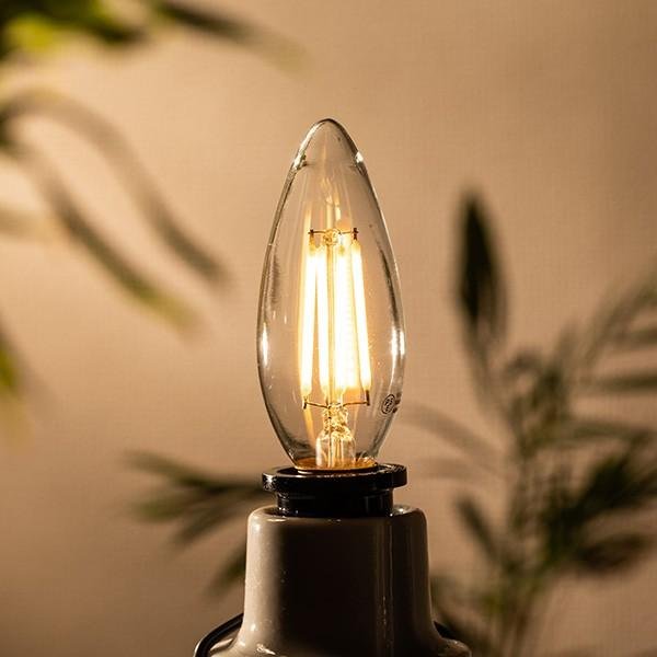 画像2: LED電球 4W 口金E17 電球色 非調光 フィラメント・シャンデリア球40Ｗ相当 照射角360度 クリアタイプ 1年保証