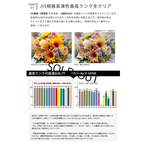画像4: 【即納】【生産終了品】LED蛍光灯 16W(従来型40W相当) 【高演色 クラス4】 【演色AAA】 高演色Ra98 グロー式工事不要 口金G13 フリッカーフリー ノイズなし CISPR11 CISPR15 サージ2KV対応 色検査 1800lm 昼白色5000K 両側給電方式 2年保証 同梱不可【送料無料対象外商品】