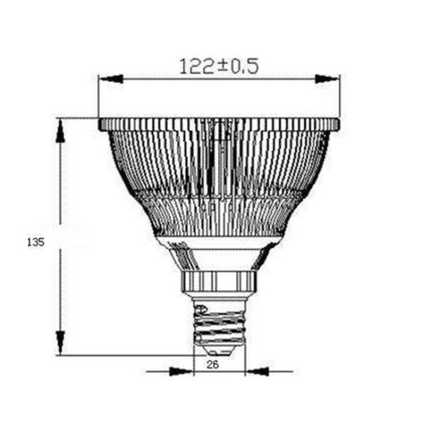 画像4: LED電球 E26 18W 高演色Ra94 ビーム電球150W相当 混色素子 業務用 精肉・鮮魚用 + BAR26(WH/BK)器具セット