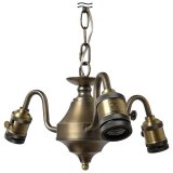 3灯 シャンデリア ペンダントライト 天井照明 照明器具 [灯具] E26ソケット付きコード・シーリングカバー付き(360×900mm) 引掛けシーリング アンティーク スチール スイッチ付き ※電球別売※