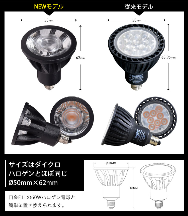 BeeLiGHT 口金E11 LED電球のNEWモデル「BH-0711AN-BK-30-Ra92」