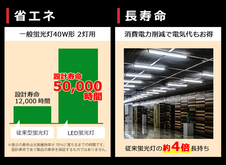 BeeLiGHT(ビーライト)のLED蛍光灯 Ra92タイプ「BTL16-Ra92-5000K-1200×2本」とLED蛍光灯器具「OKT8A-02」セット