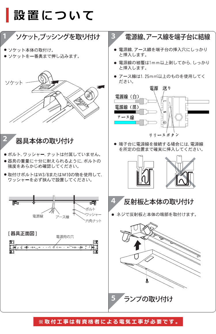 LED蛍光灯 Ra80タイプ「T8-F120-120SSS-18W×2本」とLED蛍光灯器具「OKT8A-02」セット