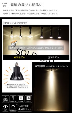 画像5: ダクトレール用スポットライトショート器具セット LED電球 E11 高演色Ra92 調光器対応 フリッカーフリー 狭角15° Blackモデル 電球色2700K 520lm 7W(ダイクロハロゲン60W相当) JDRφ50タイプ + LCX100E112BKショートセット 2年保証