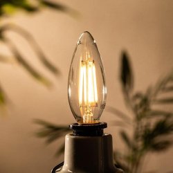 画像2: LED電球 4W 口金E17 電球色 非調光 フィラメント・シャンデリア球40W相当 照射角360度 クリアタイプ 1年保証