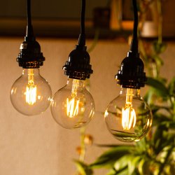 画像4: LED電球 E26 フィラメント電球 エジソン電球 エジソン球 ボール形 4W 360lm 濃い電球色(2100K) 白熱電球30W相当 クリアタイプ 1年保証