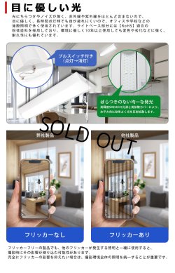 画像5: 【3年保証】LEDベースライト 蛍光灯 20W型 2灯相当 10W 1600lm 逆富士型 器具一体型 プルスイッチ付 直管タイプ 直付け 高輝度 演色性Ra84 昼白色(5000K)/昼光色(6000K) 照射角度180° 薄型 フリッカーフリー ノイズレス 天井 壁面 棚下 照明 同梱不可