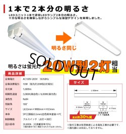 画像3: 【3年保証】LEDベースライト 蛍光灯 20W型 2灯相当 10W 1600lm トラフ型 器具一体型 プルスイッチ付 直管タイプ 直付け 高輝度 演色性Ra84 昼白色(5000K)/昼光色(6000K) 照射角度180° 薄型 フリッカーフリー ノイズレス 天井 壁面 棚下 照明 同梱不可